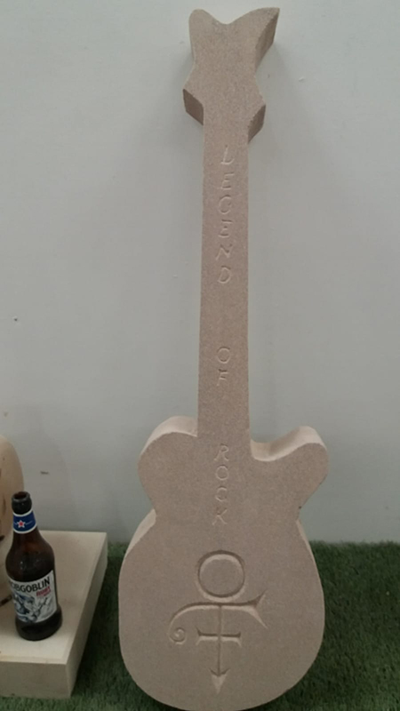 Stone Carved Guitar with Band Logo